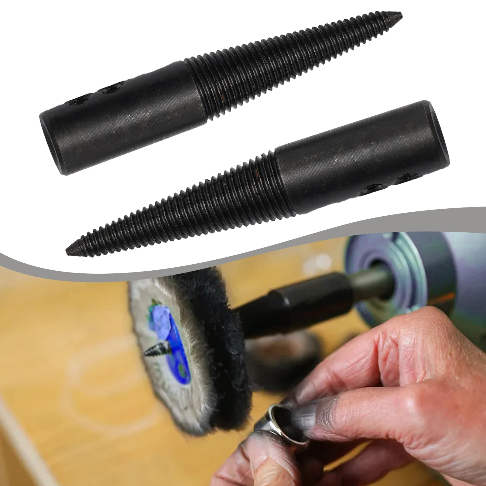 2pcs/Set 8mm Polishing Spindle Left Right Pigtail Tapered Nose ing Wheels Abrasive Tools Connector Grinding Rod