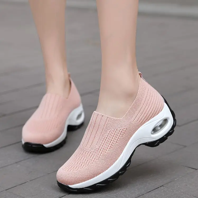

Новинка, Женские Дышащие прогулочные туфли, женские удобные кроссовки для ленивых, сетчатые повседневные спортивные туфли для мам среднего возраста