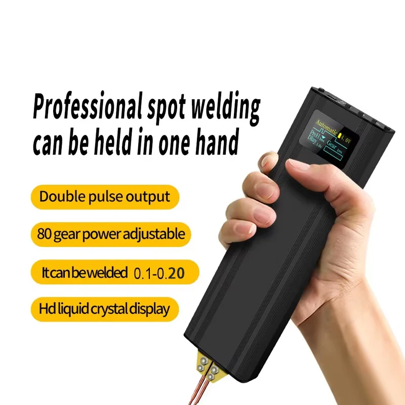 Spot Welder 80 Gears Adjustable Portable Handheld Digital Display Mini Spot Welding Machine Automatic Trigger for 18650 Battery