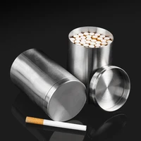 50PCS Capacity Cigarette Can Stainless Steel Portable Cigar Holder Damp-proof Storage Tank for Cotton Swab Spice Jar Container 1