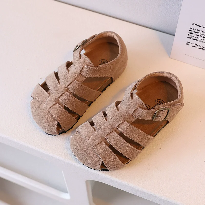 Baby Shoes Kids Shoes Children Sandals Kids Sandals Beach Shoes Suede Leather Girl Sandals Soft Cowhide Summer Children Beach Shoes Genuine Leather Baby Boys Gladiator Sandals