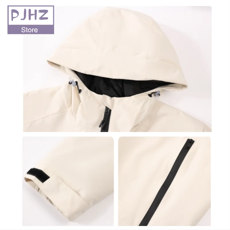 Hiking Windproof Jacket Mountaineering Outdoor Camping Skiing Raincoat Waterproof Hooded Jackets print embroidery