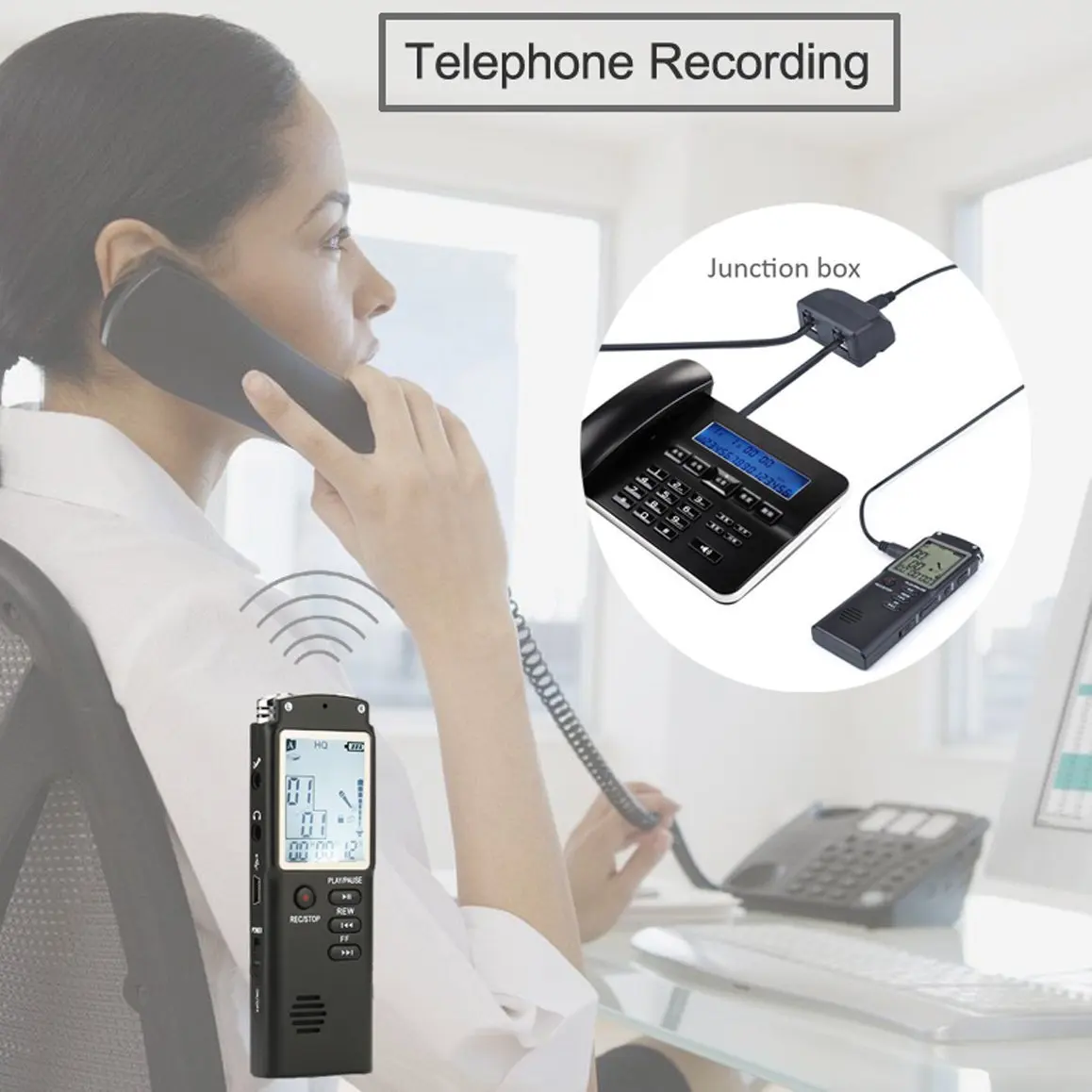 Digital Audio Voice Recorder 16GB/32GB/64GB High-Quality Intelligent Noise Reduc