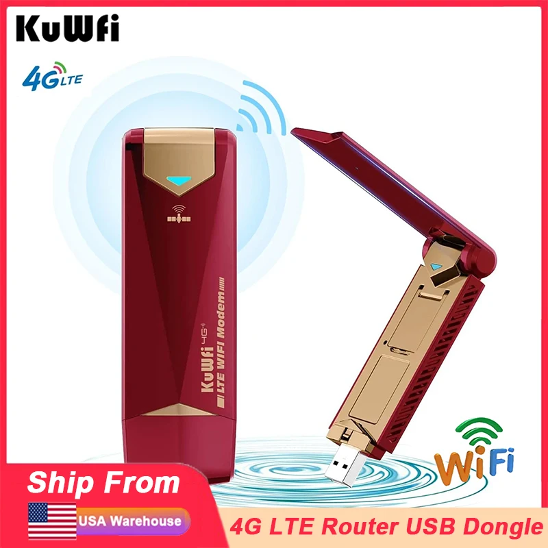 KuWFi 4G LTE USB Dongle - 150 Mbps Wireless WiFi Modem Met SIM Slot