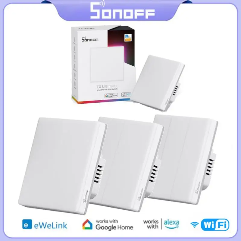 

SONOFF TX Ultimate Smart Wall Switch Full Touch Access LED Light Edge Multi-Sensory eWeLink Remote Control via Alexa Google
