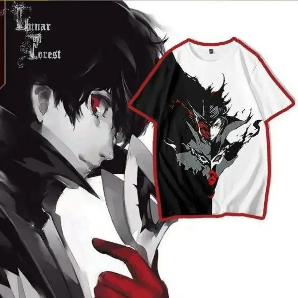 

Novo! novo! Persona 5 3d impressão camiseta verão moda em torno do pescoço manga curta popular anime japonês streetwear plus