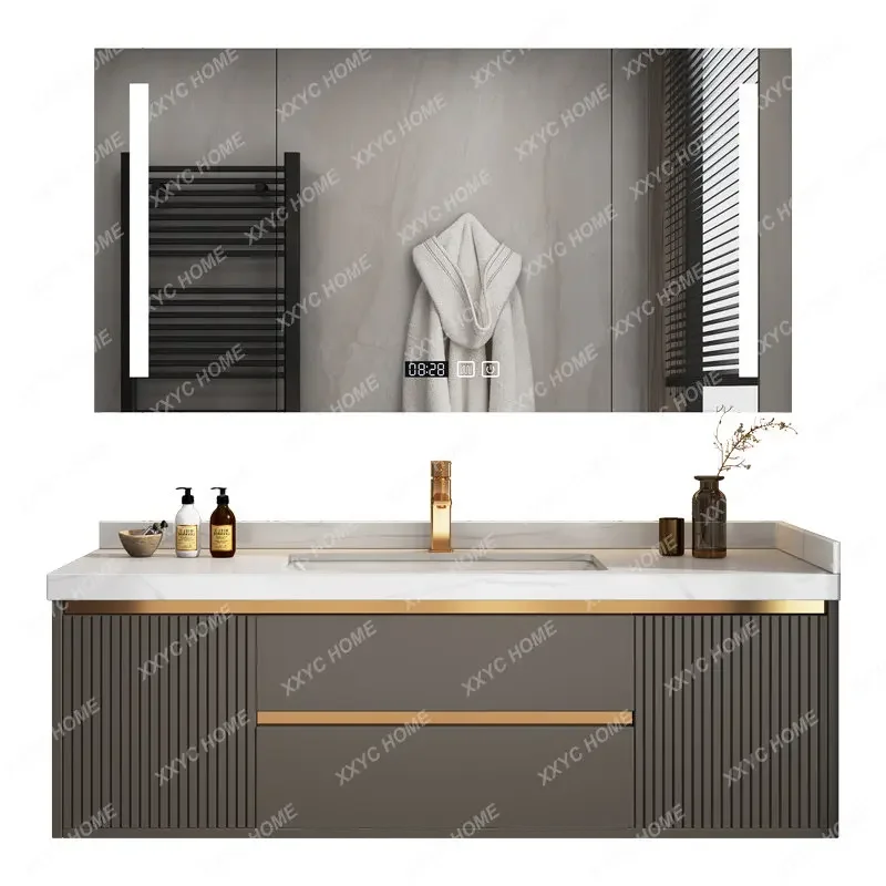 Bathroom Cabinet Combination Modern Minimalist Bathroom Cabinet Customization Washstand Intelligence
