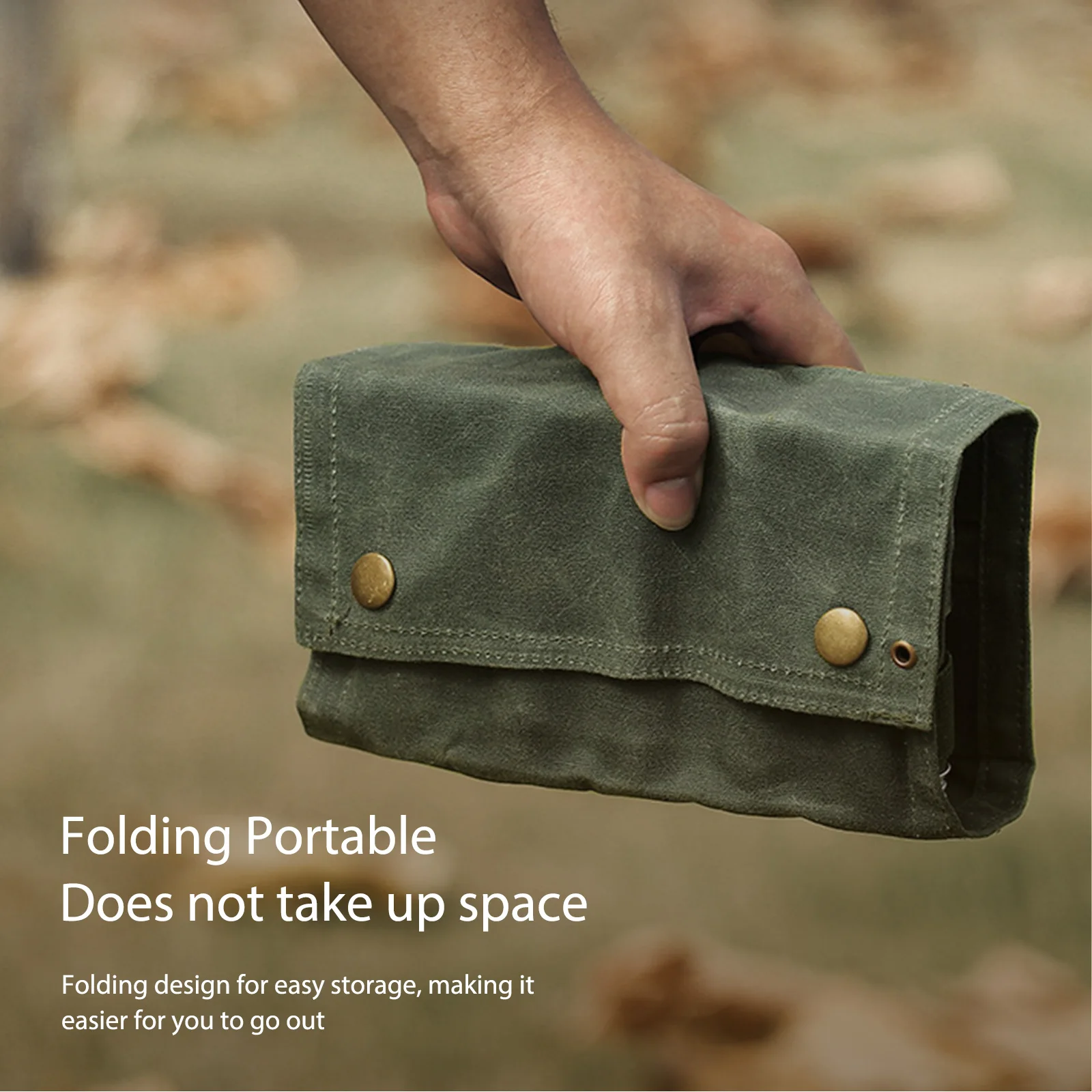 9-hole Seasoning Bottle Storage Bag Foldable Canvas Outdoor Spice Jar Pouch Large Capacity Ultralight Waterproof BBQ Supplies