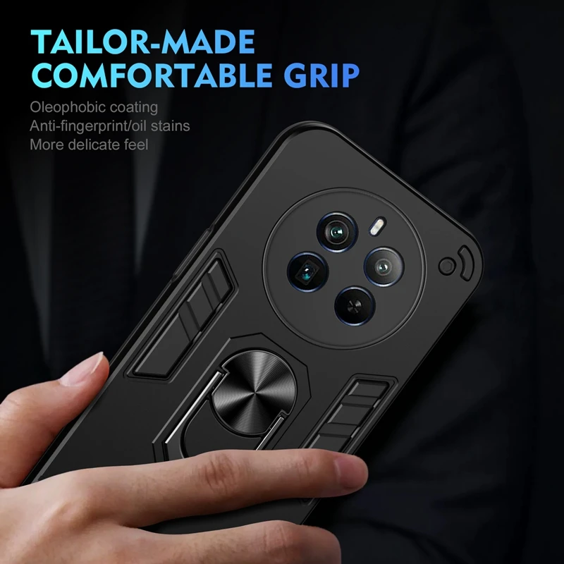 Shockproof Armor Lens Protector Case with Magnetic Ring Holder