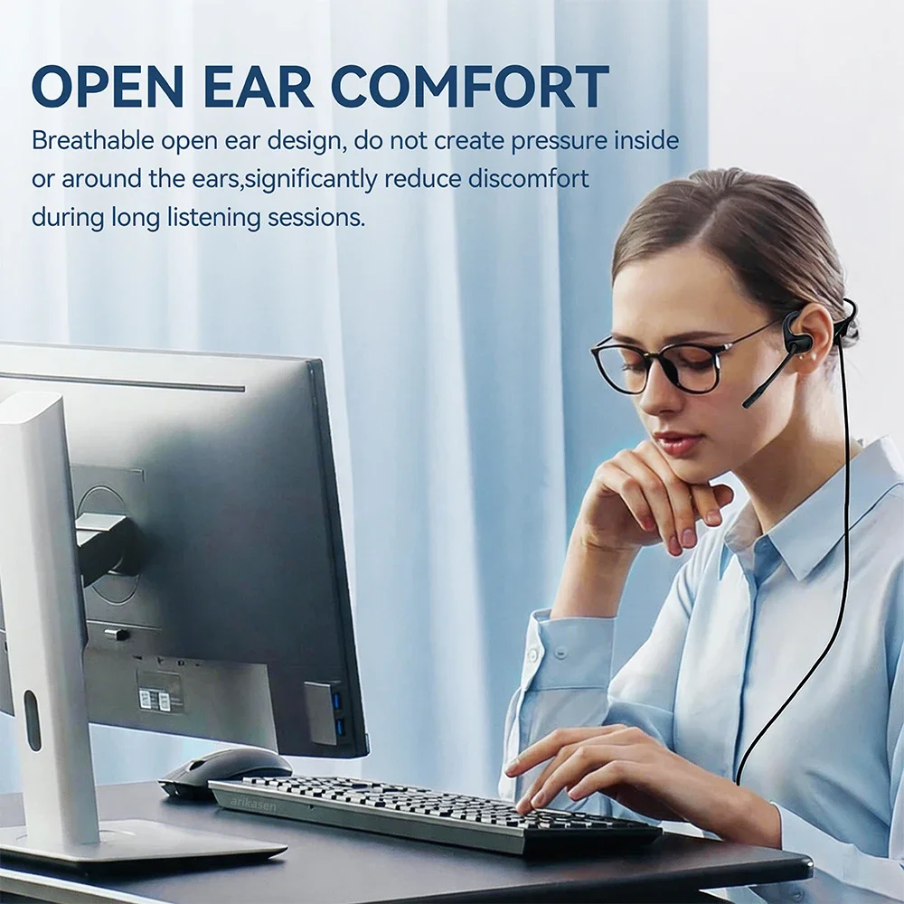 ComfortFit Open-Ear USB Headset with Noise-Canceling Microphone