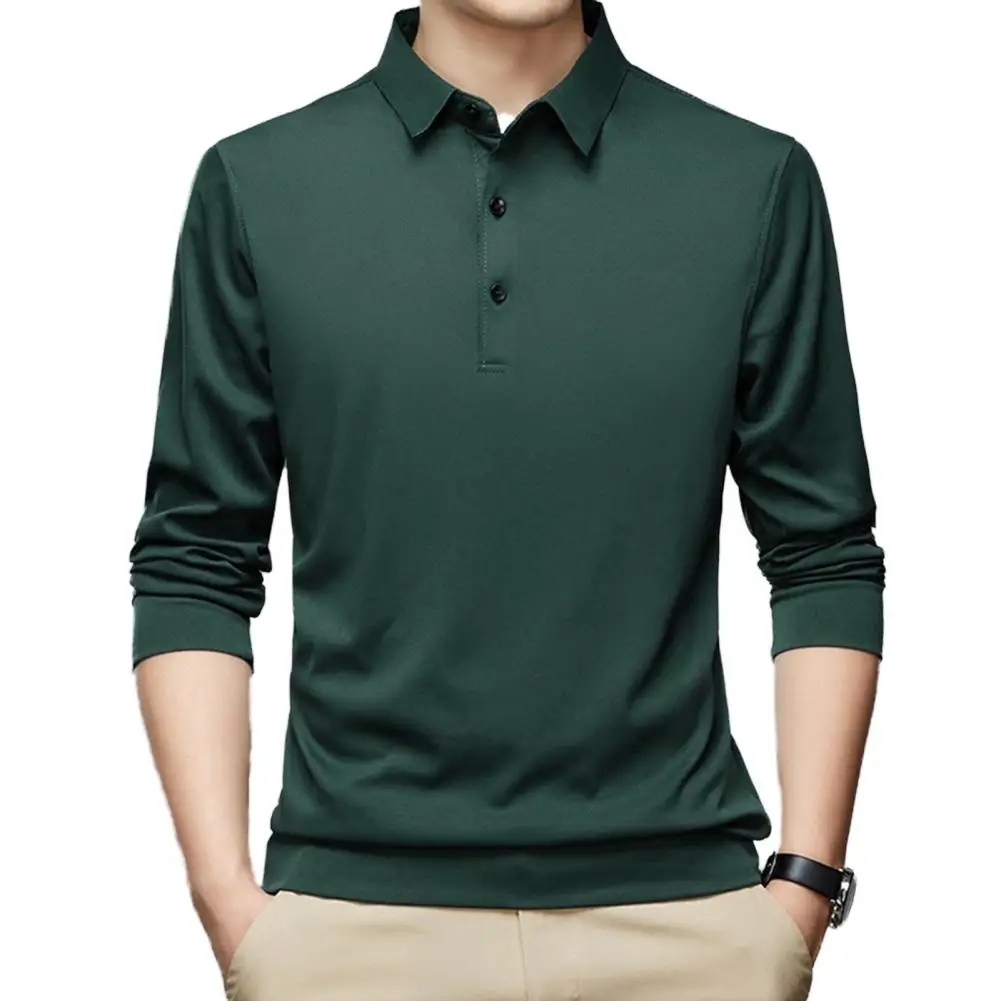 

Модная Рабочая футболка с длинным рукавом, поглощающая пот Повседневная рубашка, простая повседневная облегающая деловая рубашка с лацканами