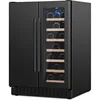 Wine and Beverage Refrigerator, 24inch Dual Zone Wine Cooler, 20Bottles 88Cans Undercounter Black Beverage Fridge for Bar Office 1