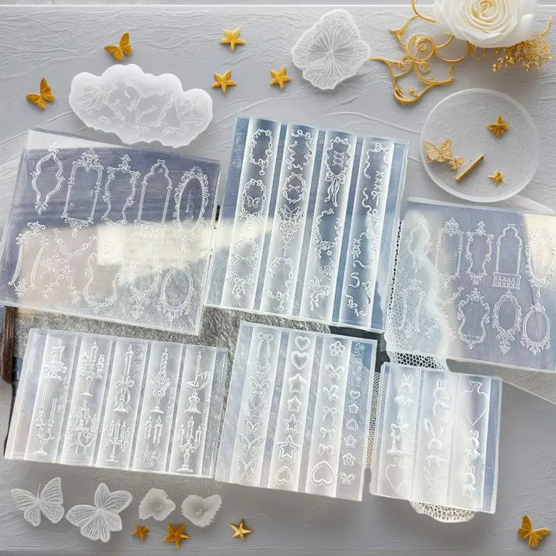 Bowknot 나비 꽃 DIY 네일 아트 장식 3D 실리콘 네일 몰드 중국 스타일 릴리프 매니큐어 템플릿 디자인 도구