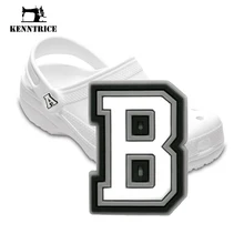 

Letters B Numbers Serie 50pcs Shoe Charms For Croc Jibz Silicone Sandal Ornament DIY Wristbands PVC Garden Shoes Decoration