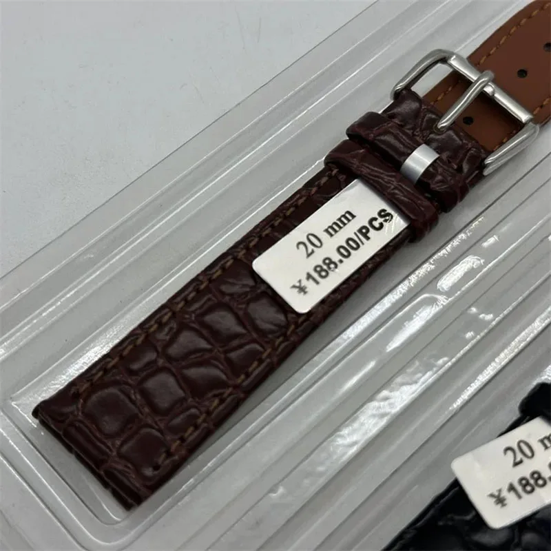 Elegant Lychee Pattern Genuine Leather Watch Band - Soft Slim Design with Pin Buckle Strap