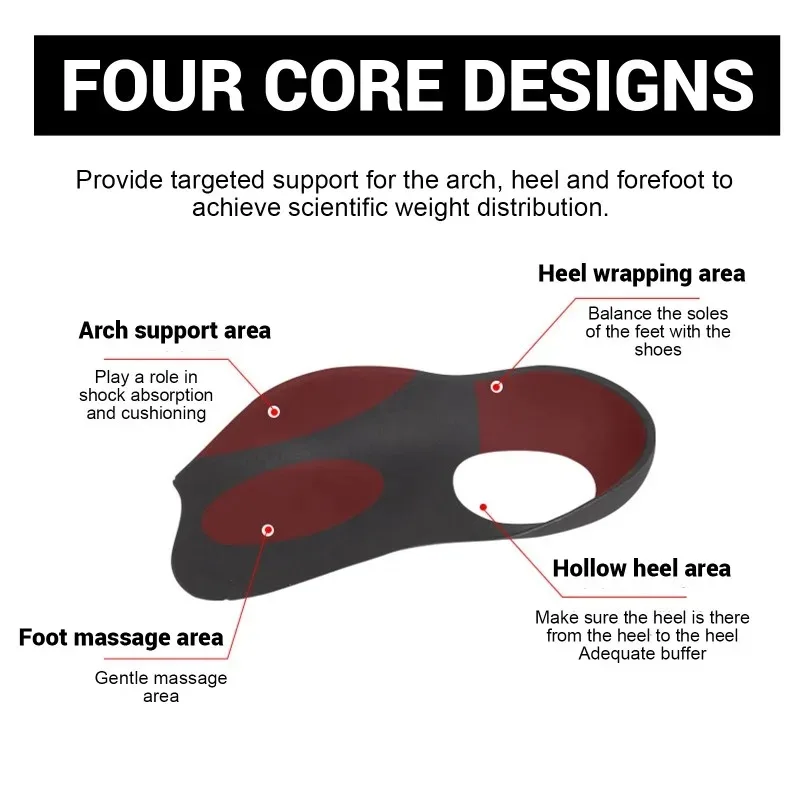 Shoe Insoles Orthopedic Insoles 1 Pair Orthotics Flat Foot Health Sole Pad Arch Support