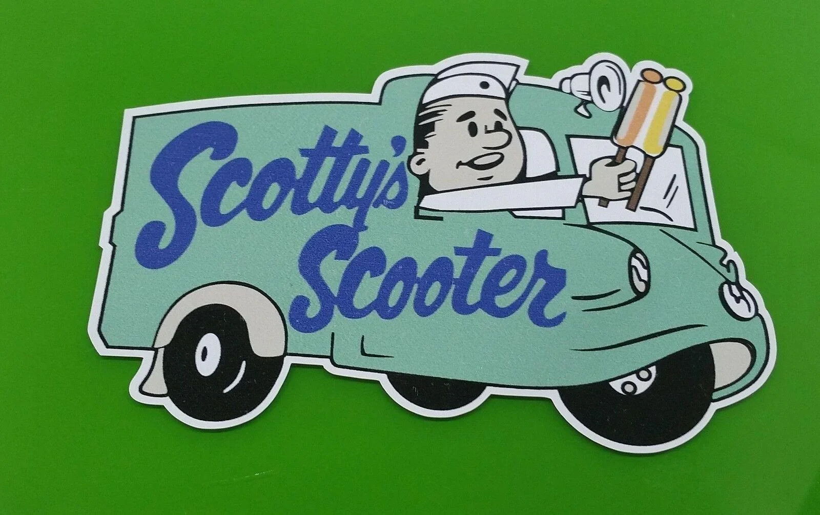 Per "Scotty'S Scooter" Adesivo Decalcomania In Vinile Vespa Lambretta Ice Cream Van Mods Ape