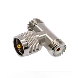 UHF Male to Dual UHF Female T - Type RF Coaxial Adapter Connector - 1PCS (UHF)