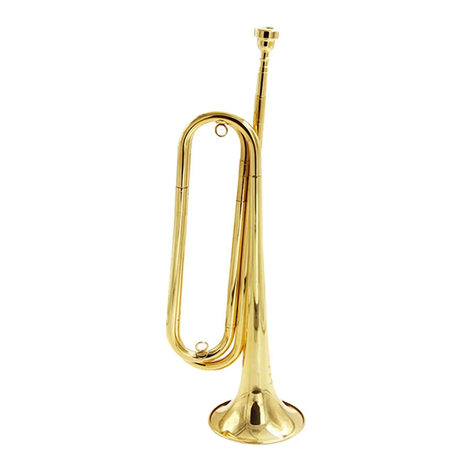 Cavalry Trumpet 7C Mouthpiece Signal Musical Instrument Vintage Brass Blowing Bugle for School Beginner Band Orchestra Cavalry trumpet instrument