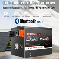 Batterie LiFePO4 24V 200Ah avec BMS Bluetooth 25.6V 5KW, surveillance mobile, cycle profond, pour stockage solaire domestique, camping-car, bateau, onduleurs, PV 2