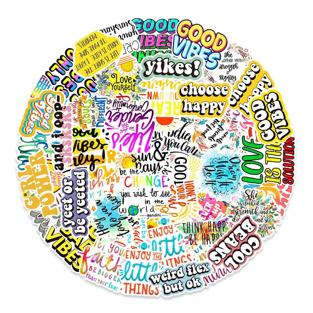 

10/30/50Pcs Motivational Phrases Sticker Quotes Sentence Waterproof for Laptop Phone Skateboard Office Study Room Graffiti Decal