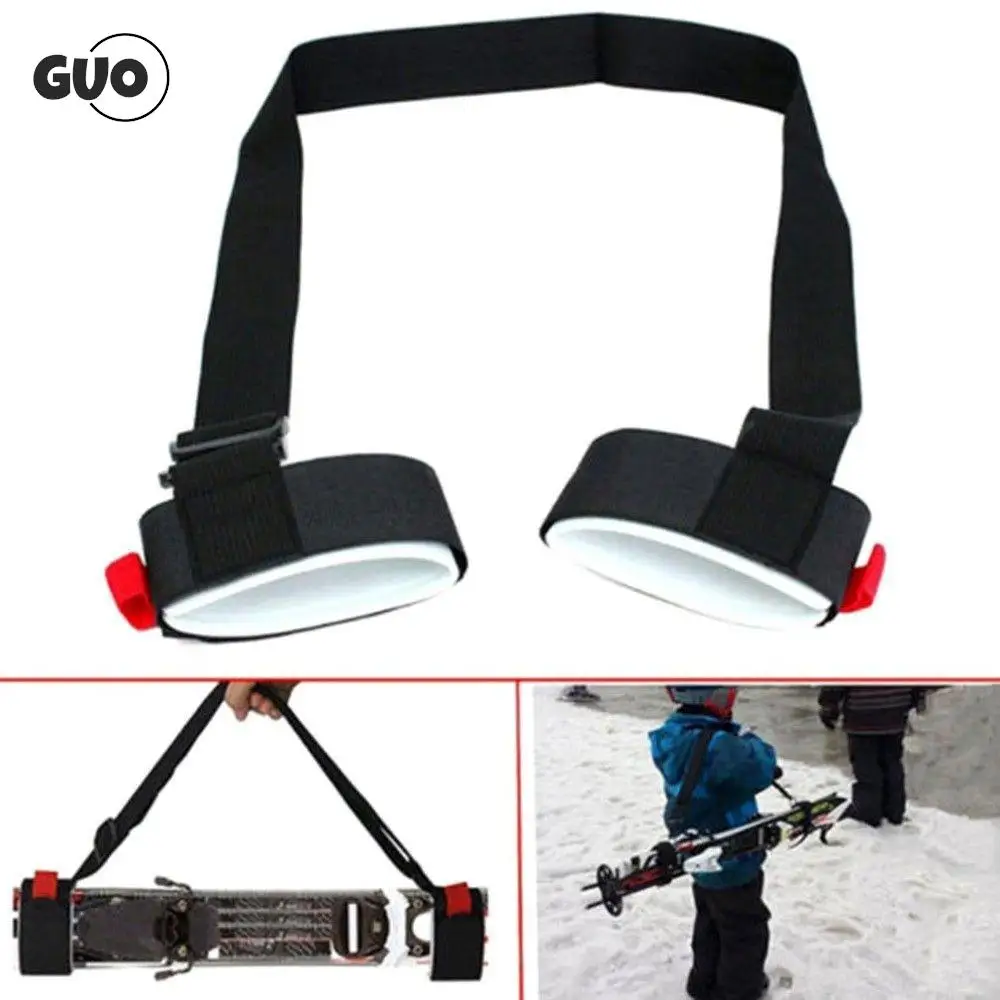 Adjustable Skiing Pole Shoulder Hand Carrier Lash Handle Straps Nylon Skiing Bags Porter Hook Loop for Ski Snowboard