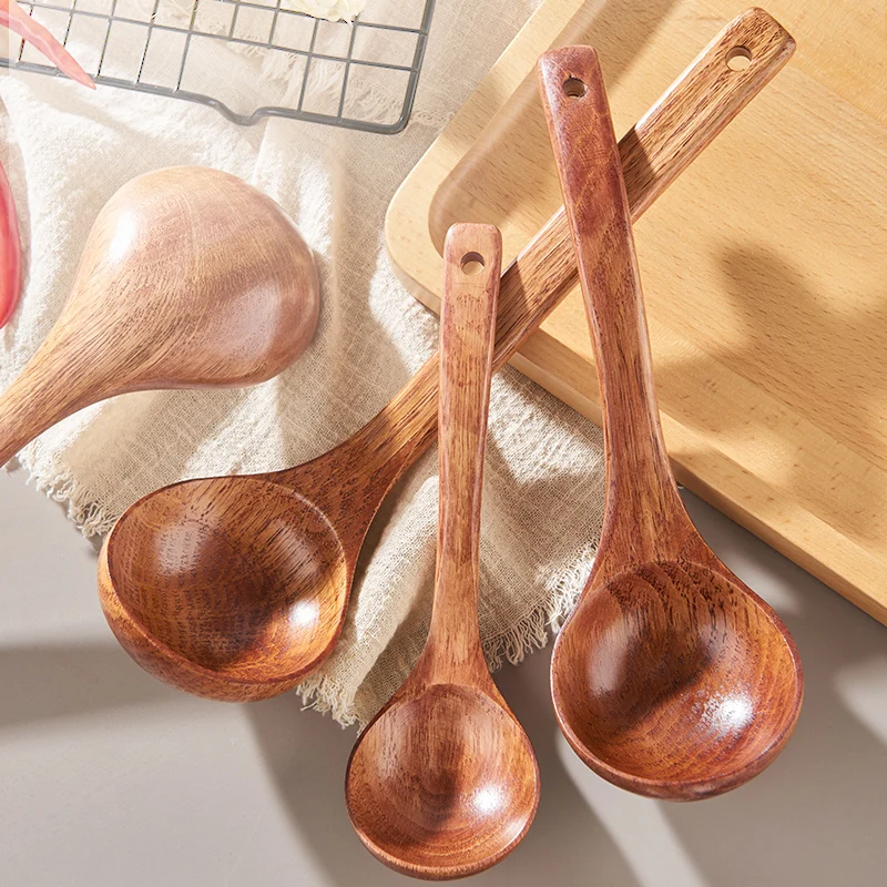 Natural Wood Tableware Spoon Utensils For Nonstick Cookware Handmade  Cooking Spoons Dinnerware Sets Tableware Kitchen Tool