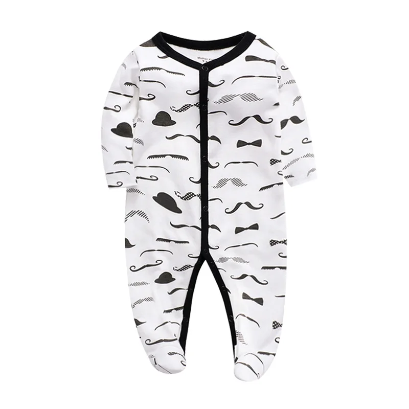 Newborn Sleepwear 0-12 Months Girls and Boys Footed Pajamas Cotton New born Baby Sleepwear Fashion Newborn Baby Clothes