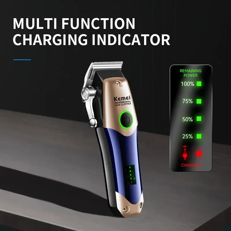 Kemei Professional Hair Clipper KM-2620 Long Range Automatic Push Clipper USB Fast Charging Hair Salon Electric Push Clipper 4