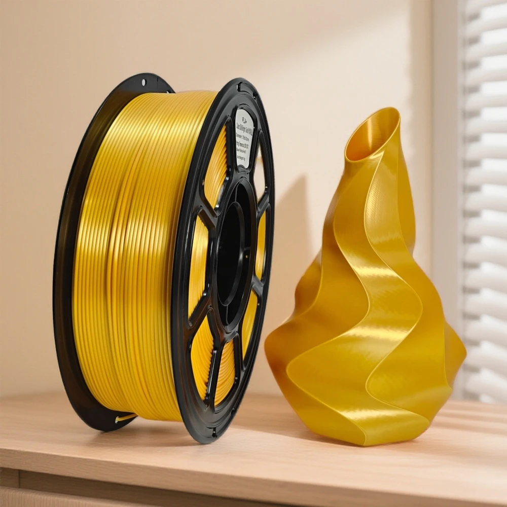 실크 컬러풀 PLA+ 3D 프린터 필라멘트 1KG 순중량 1.75mm 롤당 1080피트, FDM 3D 프린터용 진공 밀봉 포장 필라멘트