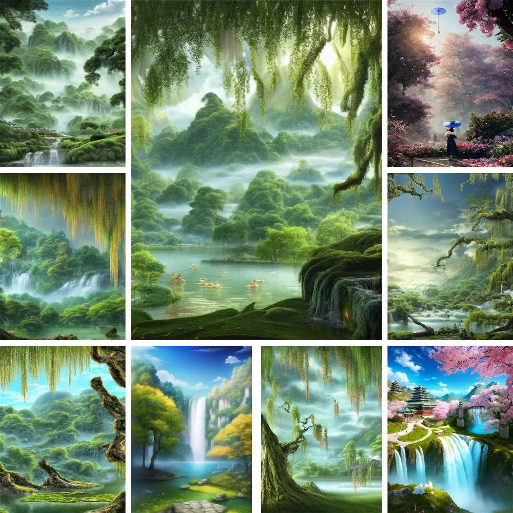 spring-landscape-waterfall-paint-number-paintings-personalized-crafts