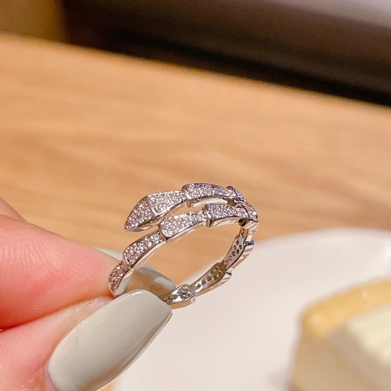 Fashion Rings Cubic Zirconia Snake Adjustable Rings For Women