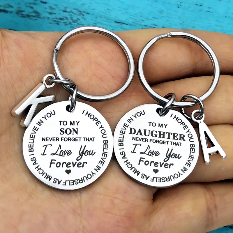 

To My Son Daughter I Love You Forever Inspirational Gift Keychain, Best Gift Idea for Son Daughter Stocking Stuff Gifts