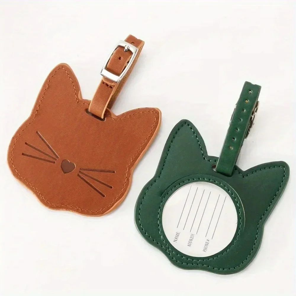 1PC Travel Accessories Luggage Tags Suitcase ID Addres Holder Baggage Boarding Tag Portable Label Cute Animal Cat High Quality