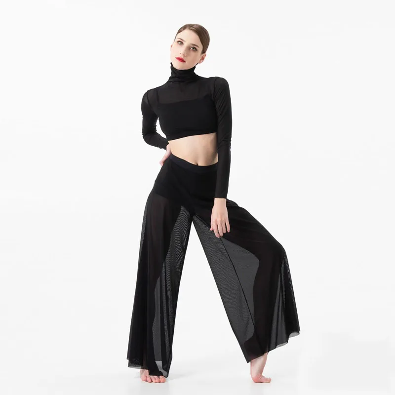 Traje de baile elegante para mujer, ropa de actuación de Ballet, clásico, moderno, contemporáneo, lírico, práctica, malla, Tops, Pantalones