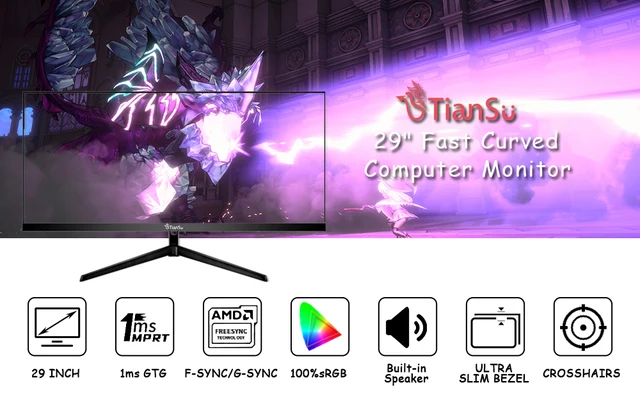 Tiansu-Monitor de ordenador Q2K, 29 pulgadas, 120Hz, ultraancho, FHD 21:9,  FHD (2560x1080), pantalla IPS, 200Hz, para PC, Gamer