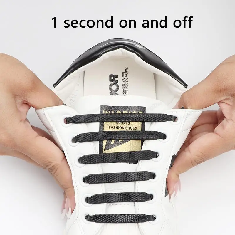 12Pcs Silicone Shoelaces No Tie Shoe laces Elastic Laces Sneakers Kids Adult Rubber Shoelace One Size Fits All Shoes