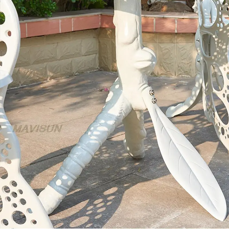 Aluminum Tables And Chairs Leisure Outdoor Courtyard Small Garden Open-Air Balcony Creative Butterfly European-Style Combination
