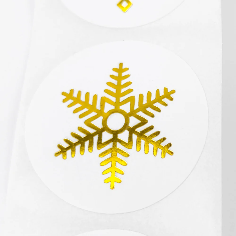 Christmas Stickers 50-500Pcs Gold Snowflake Candy Bag Envelopes Sealing Label Gifts Box Decorations decorative stickers,self adhesive stickers,paper stickers,adhesive stickers,decorative labels stickers,gift box stickers