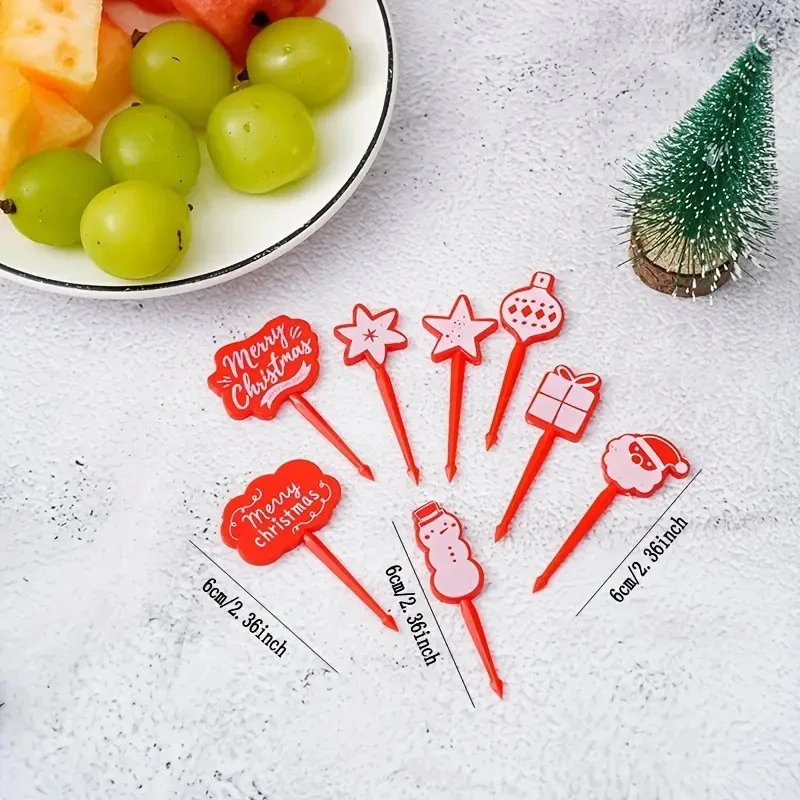 Christmas Fruit Fork Set Food Pick Sliced Fruit Fork Animal Plastic Toothpick Stick Bento Accessories food toothpick