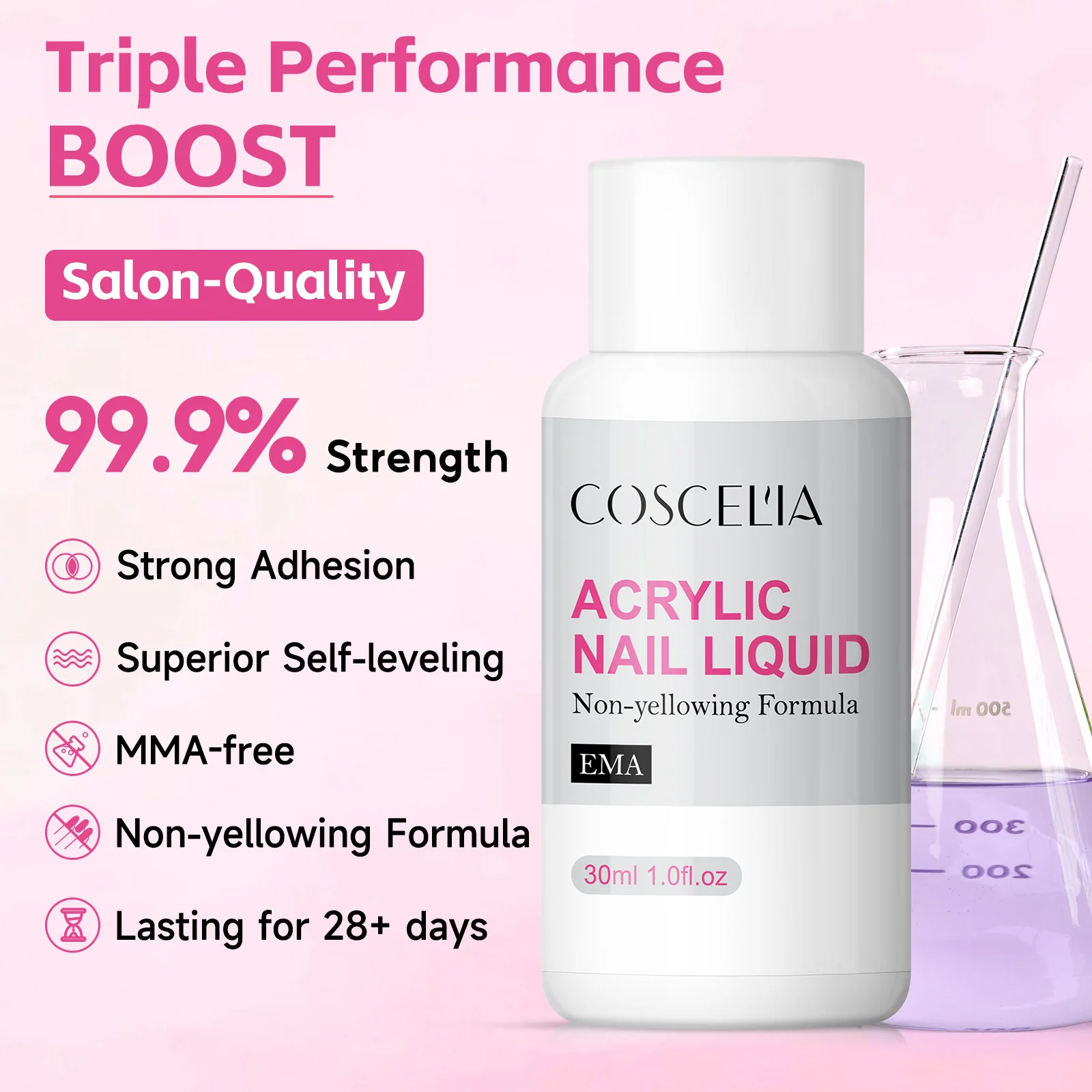 Nail Acrylic Liquid COSCELIA Monomer Acrylic Nail Liquid 30ML/60ML EMA Acrylic Liquid Fast Dry Crystal Nail Art Extension