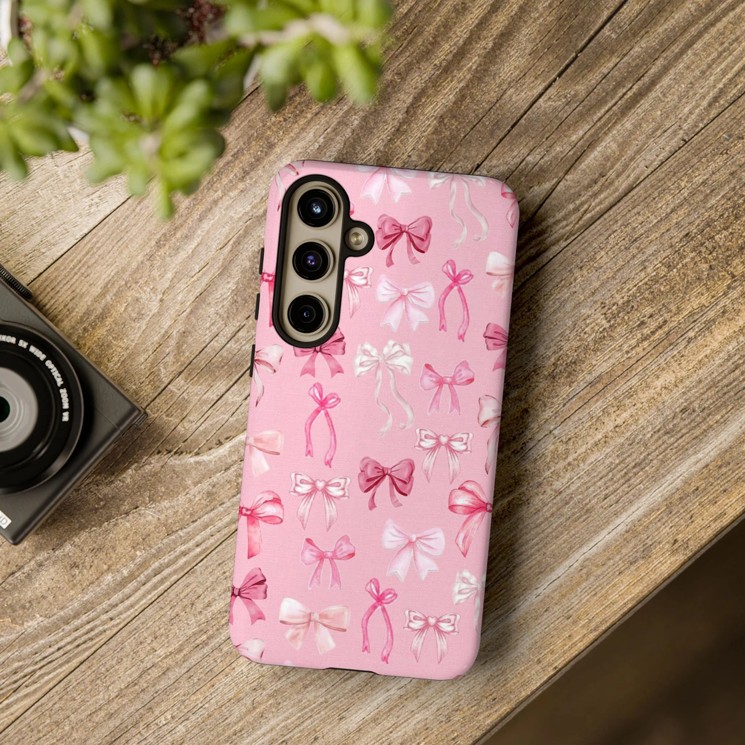 Charming Pink Bow Accent Phone Case
