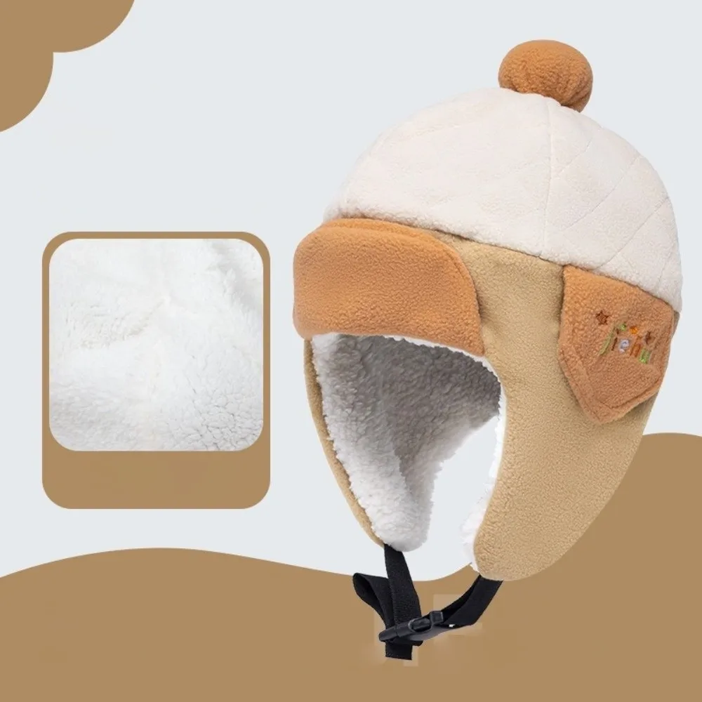 Polar Fleece Windproof Hooded Hat for Kids Outdoor Cycling Skiing