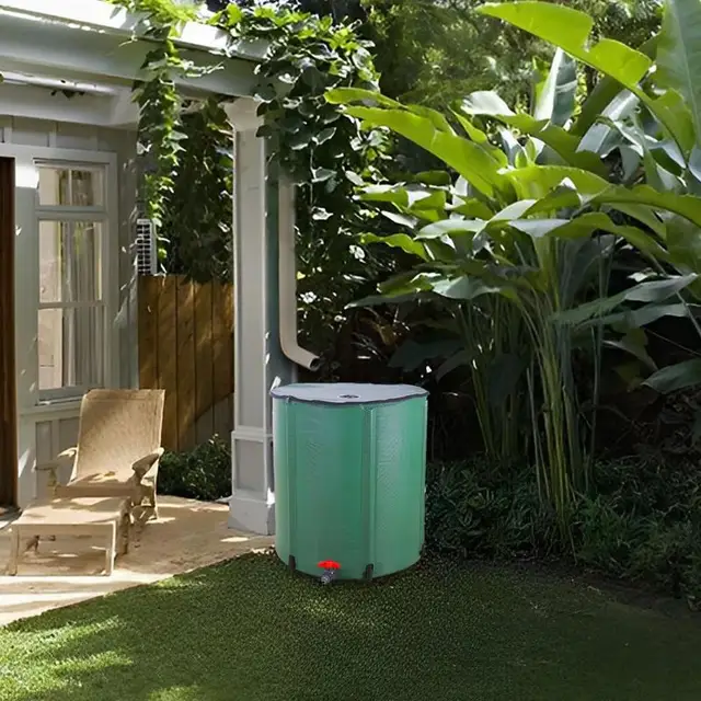 Nagy Esőhordó Hordozható Kerti Esővízgyűjtő Multifunkcionális Összecsukható Víztároló Tartály Szűrőcsap Túlcsorduló Készlet