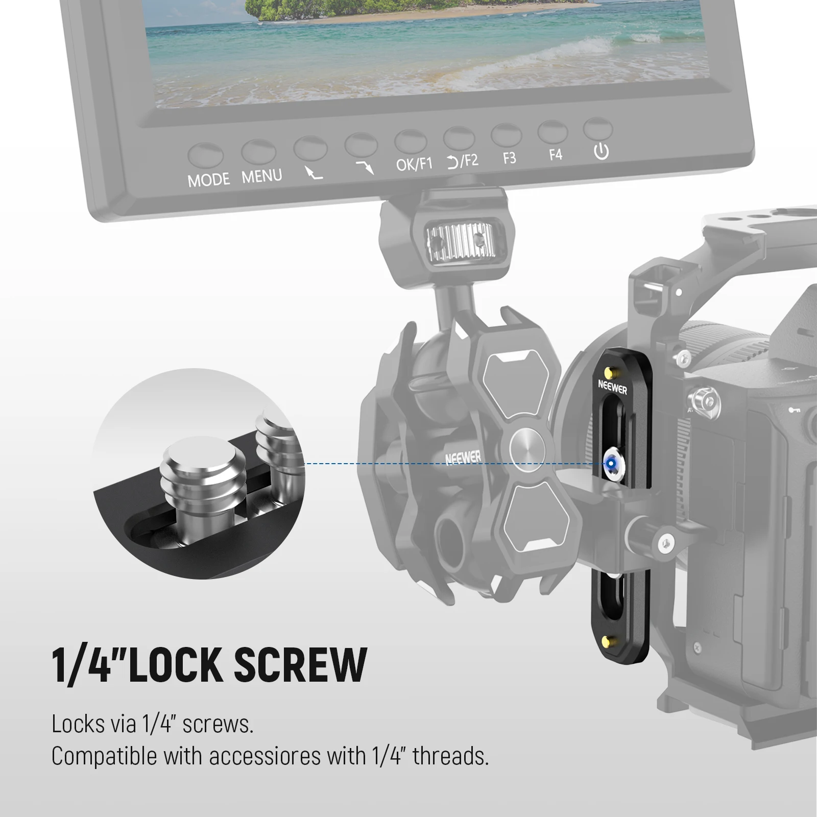 Description Picture 5 of itemNeewer Camera Quick Release Mini NATO Rail Anti Off Quick Release with 1/4" Screws and Safety Pins for camera Cage NATO Handle