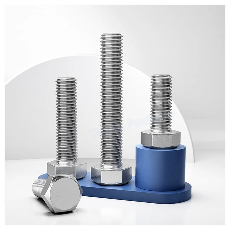 Bulloni Acciaio Inox M8 Set Bulloni Testa Esagonale In Acciaio Inox A2-70, M8 X 1.25, Filettatura Completa, DIN933 Bulloni Testa Esagonale Inox