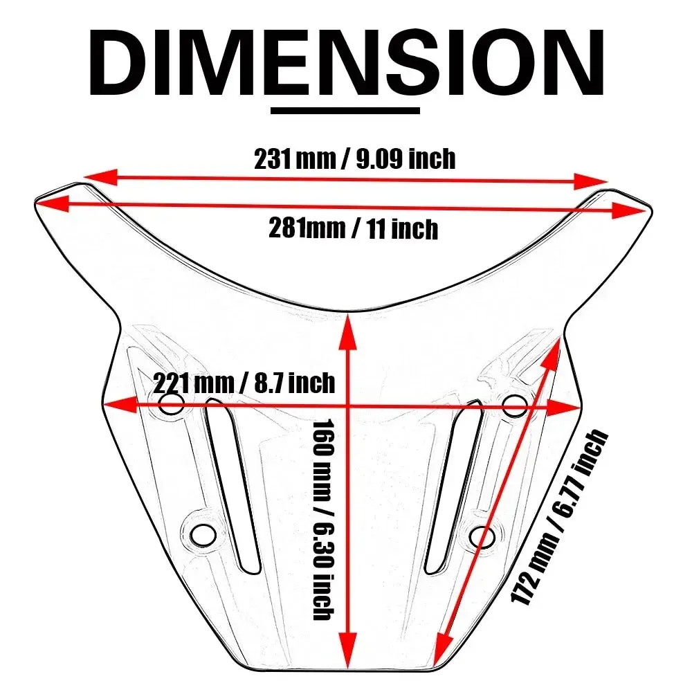 Pare-brise / Déflecteur De Vent Pour Yamaha MT-09 FZ-09 (2013-2016) - Noir - Montage Avant, Protection Contre Le Vent