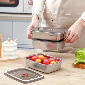 6PCS Stainless Steel Food Containers with Lids Reusable Stackablefor Kitchen Fridge Picnic Travel Camping Party Food Storage Pre