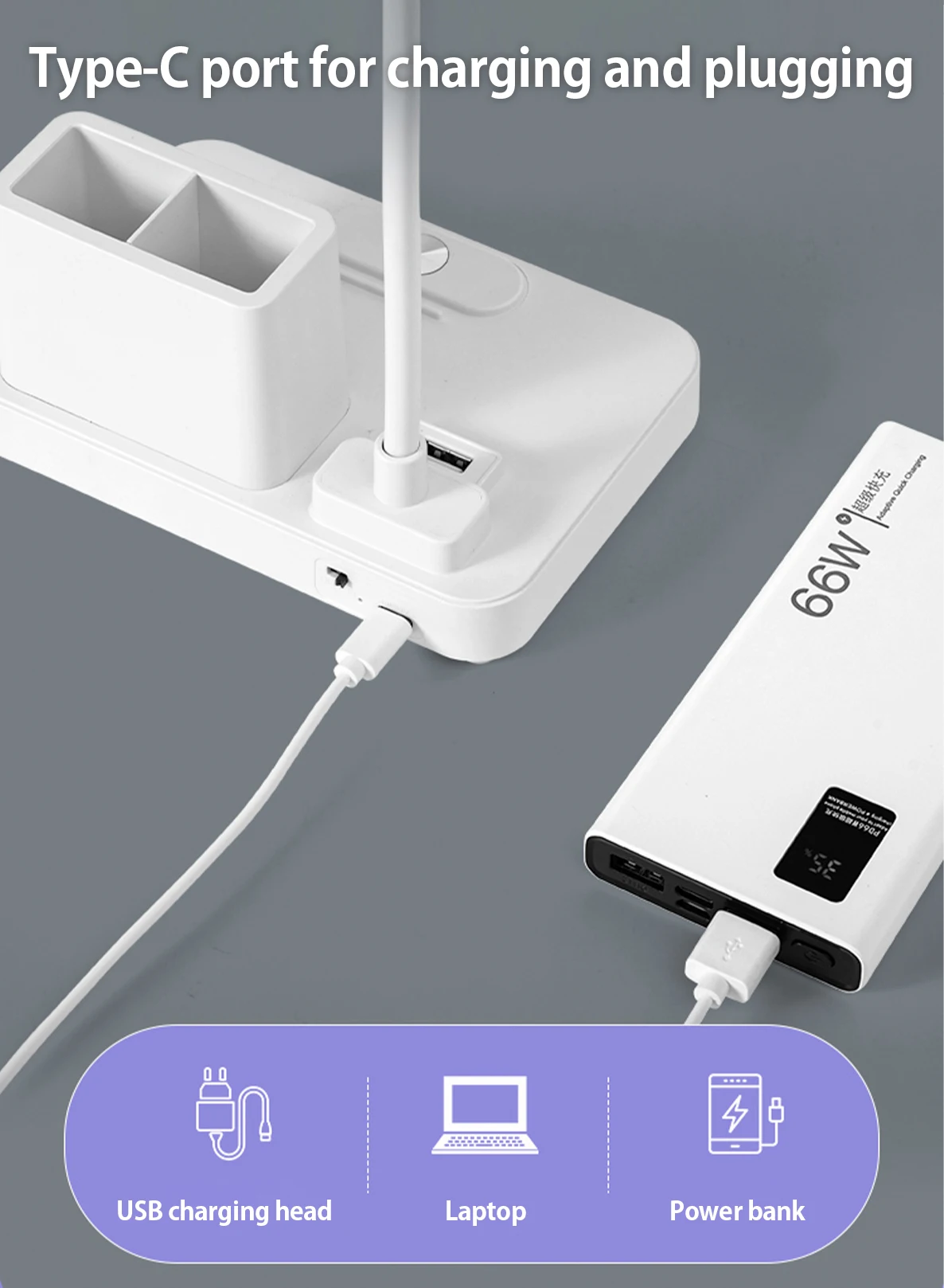 （Gift: Fan and pen holder）--3 Modes Touch Dimming USB Dimming Clip Table Lamp Student Dormitory Learning Study Table Light 5