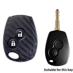 Enhanced Silicone Carbon Fibre Key Fob Case with 3 - Button Design (2 Buttons)